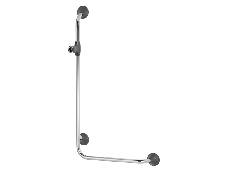 Linido gebogen wandbeugel 90° - 50 x 100 cm - rvs gepolijst/antraciet: rechts - 1 st