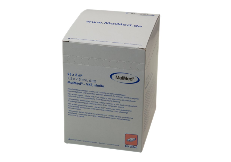 MaiMed®- VKS Y-split kompressen - 7,5 x 7,5 cm - steriel - 25 x 2 st