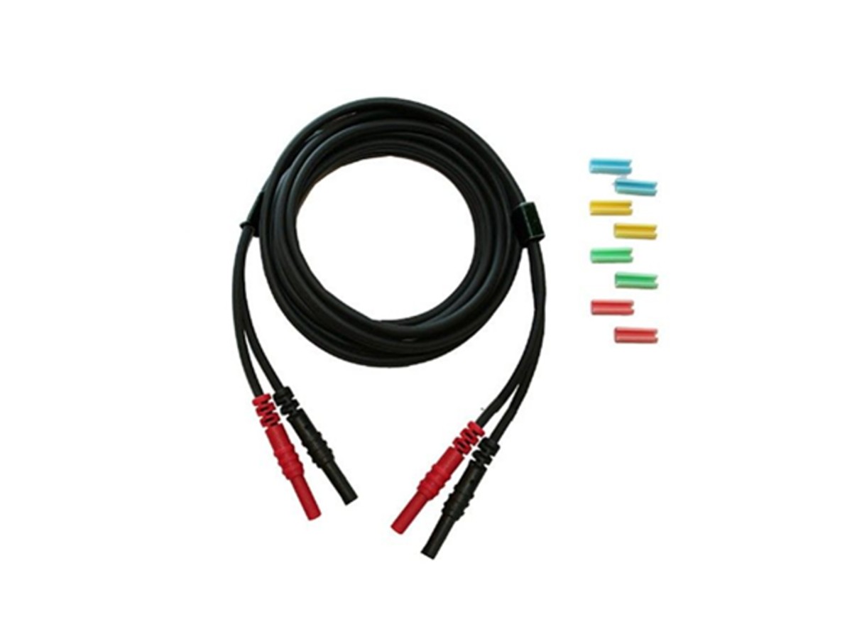 Câble patient universel - Fiche 2 mm noir avec clips colorés - 1 pc