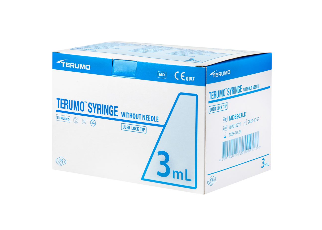 seringues Terumo - 3-parties - Luer Lock - Concentrique - 3 ml - 1 x 100 pcs