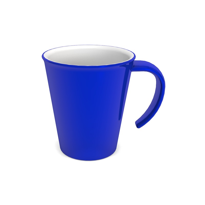 Koffiebeker PBT 1201 - met één groot open handvat - 350 ml - blauw - 1 st