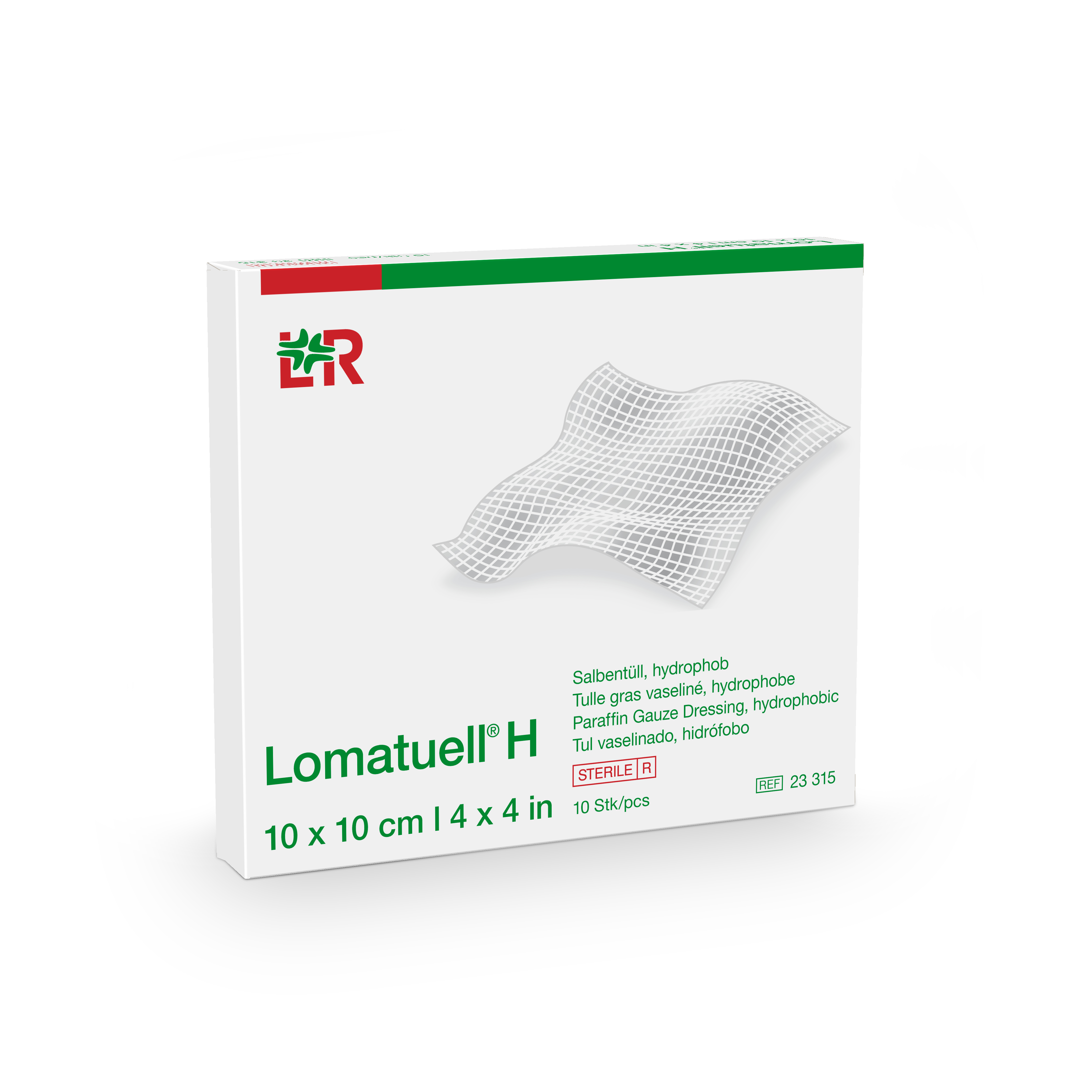 Lomatuell® H hydrofobe zalftule - 10 x 10 cm - 10 st