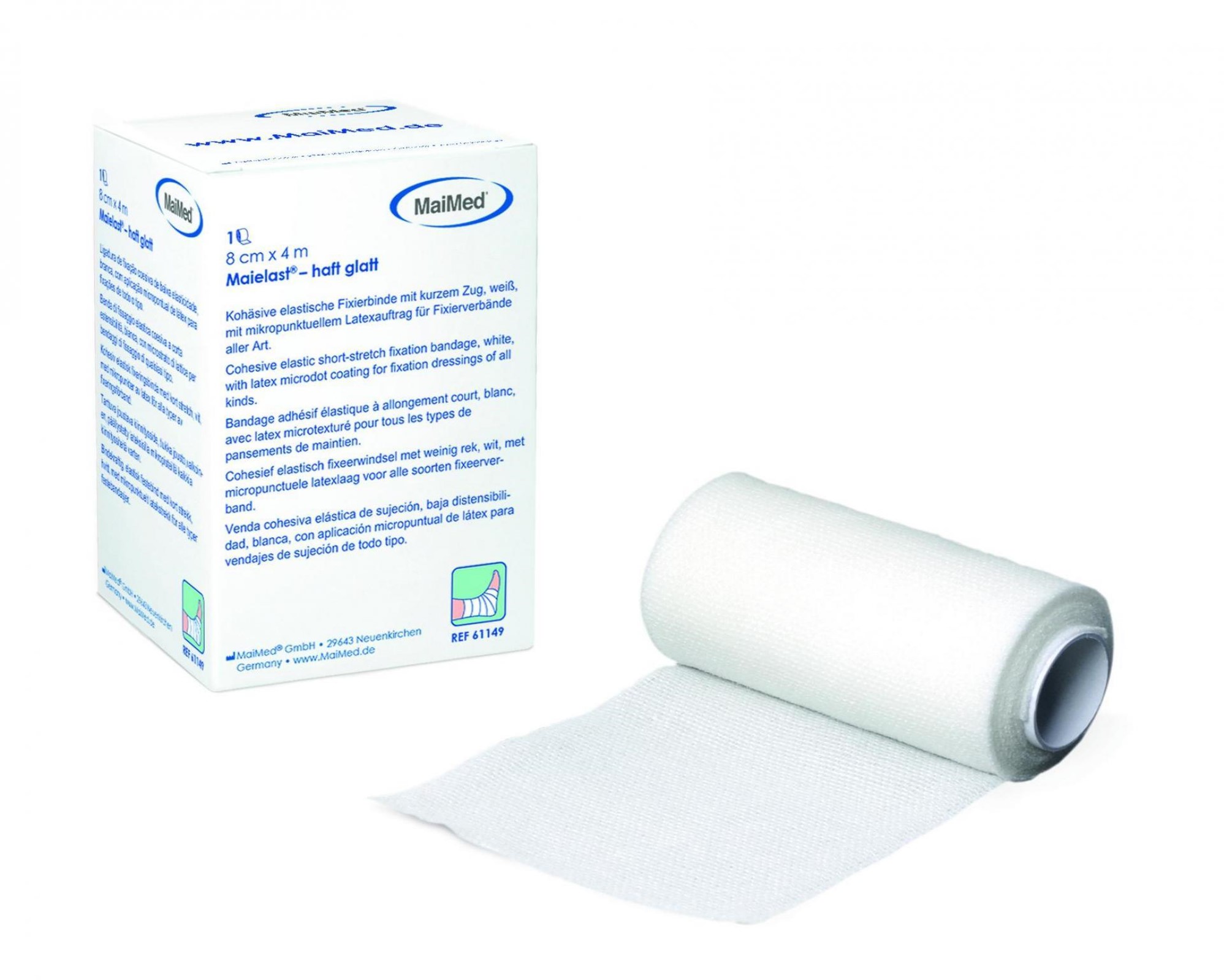 Maielast® haft glatt - cohesieve windel - 8 cm x 4 m - 1 st