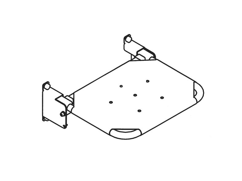 Linido assise de douche courte - inox/blanc - 1 pc