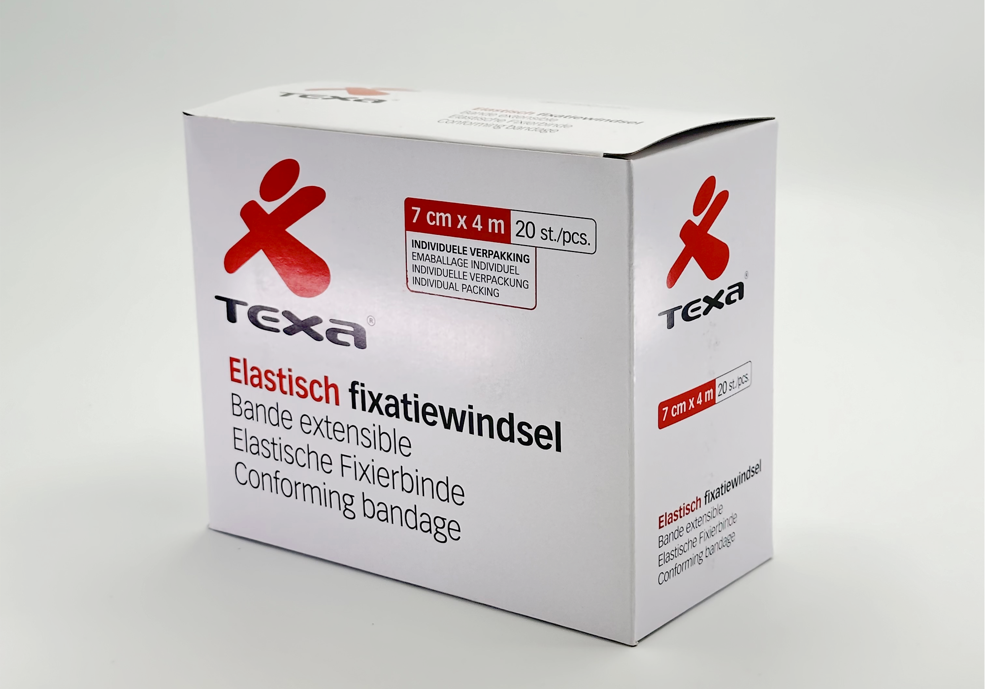 Texa® elastische fixatiewindels - niet steriel - cello - 7 cm x 4 m - 1 x 20 st