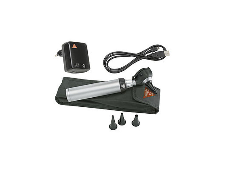 Heine set d'otoscope k180 f.o. - usb poignée et étui souple - 3,5v - halogène - 1 pc