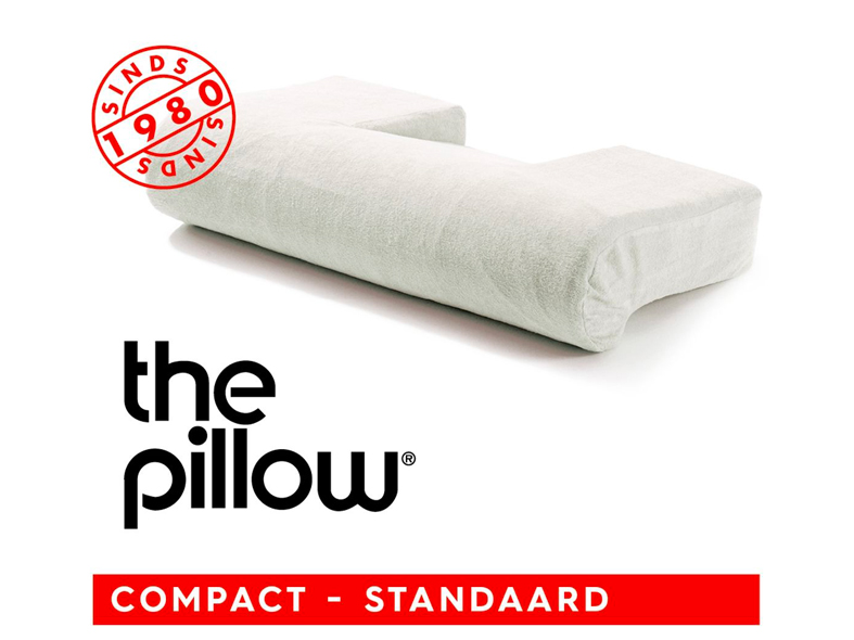 Pillow Compact standaard met zachte velours sloop - wit - 1 st