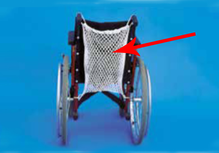 Filet pour fauteuil roulant - avec 2 tringles et 4 boucles - noir - 1 pc
