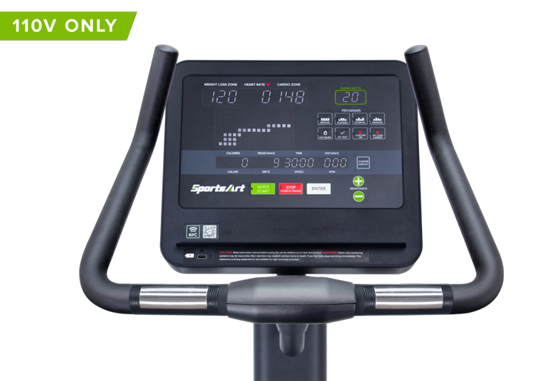 SportsArt Essentials Line Eco-Natural C565U upright cycle - zelf aangedreven - LED display